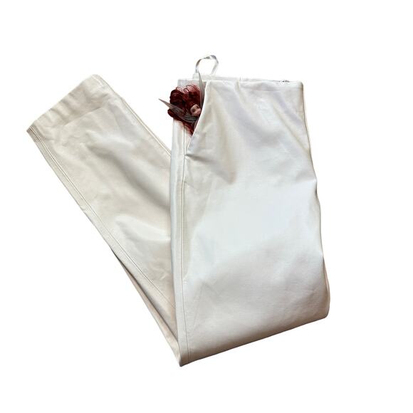 NBD White Faux Leather Pants MEDIUM Ankle Quiet Luxury Designer Revolve $228 NEW - Picture 7 of 9